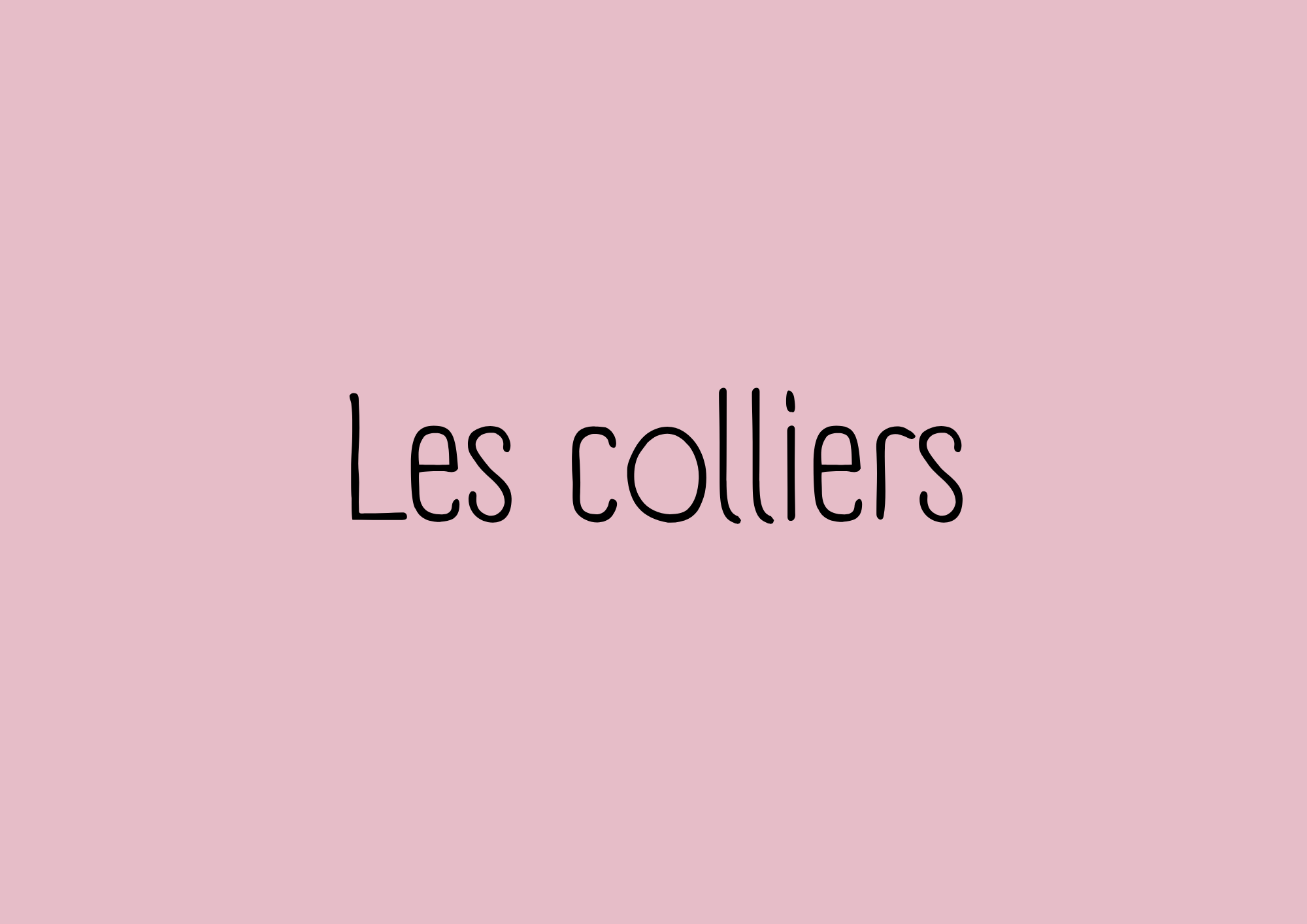 Titre d'une catégorie de bijoux sur un fond de couleur rose doux